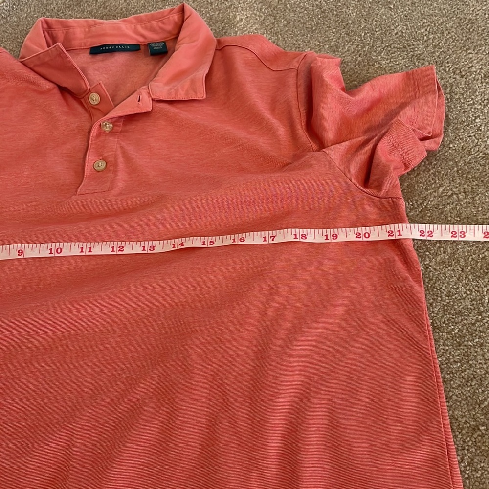Perry Ellis men’s size Large, Salmon colored polo, lightweight classic polo - Picture 5 of 6
